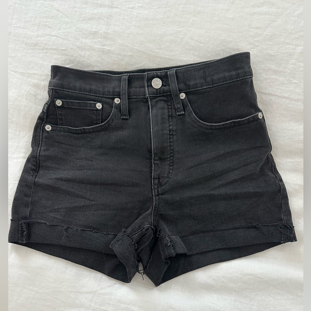 Black Madewell, high-rise denim shorts